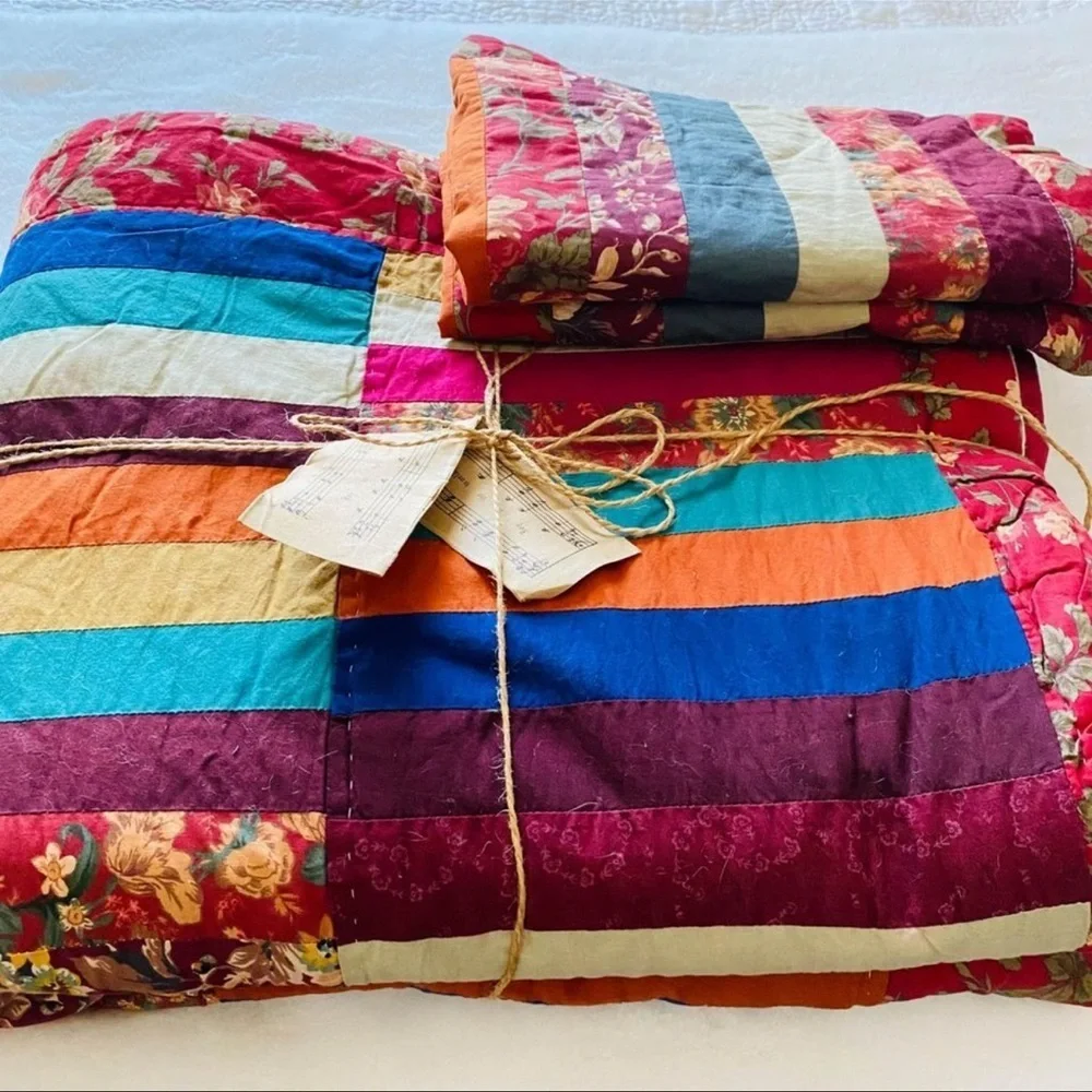 Boho bedding -patchwork quilt for hippie bohemian bedroom and home décor.